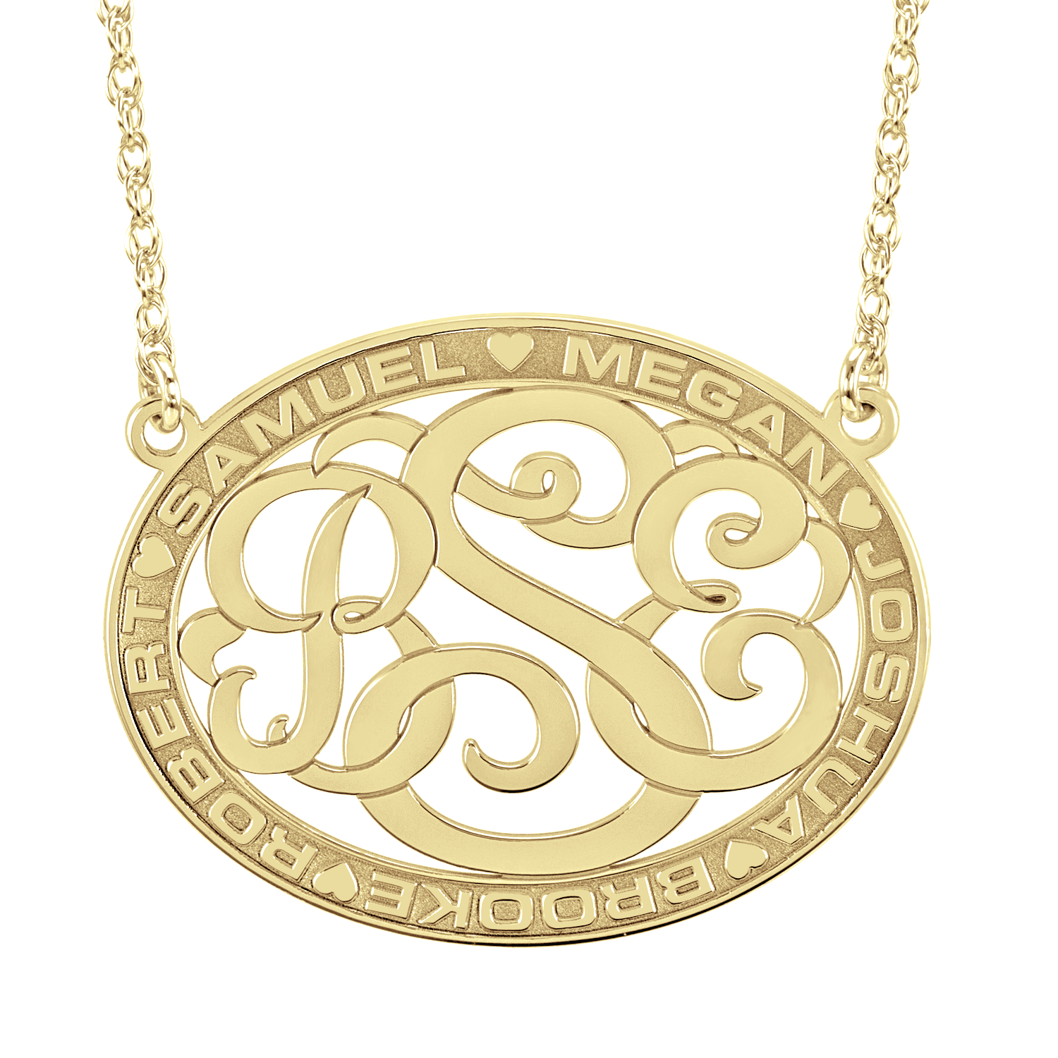 Classic Border Oval Monogram Mothers Necklace – Be Monogrammed