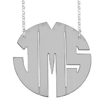 MONOGRAM necklace in various sizes from 1/2 to 1 inch Sterling Silver  custom engraved monogrammed initial charm - personalized with names