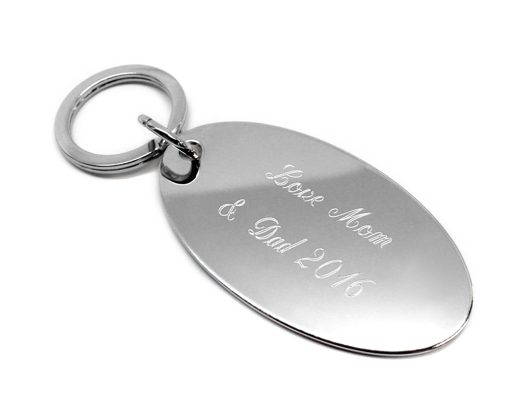 JewelryEveryday Anniversary Gift | Personalized Hooked Aluminum Keychain Hook Charm Silver / Add Date Below and Two Rows on Back