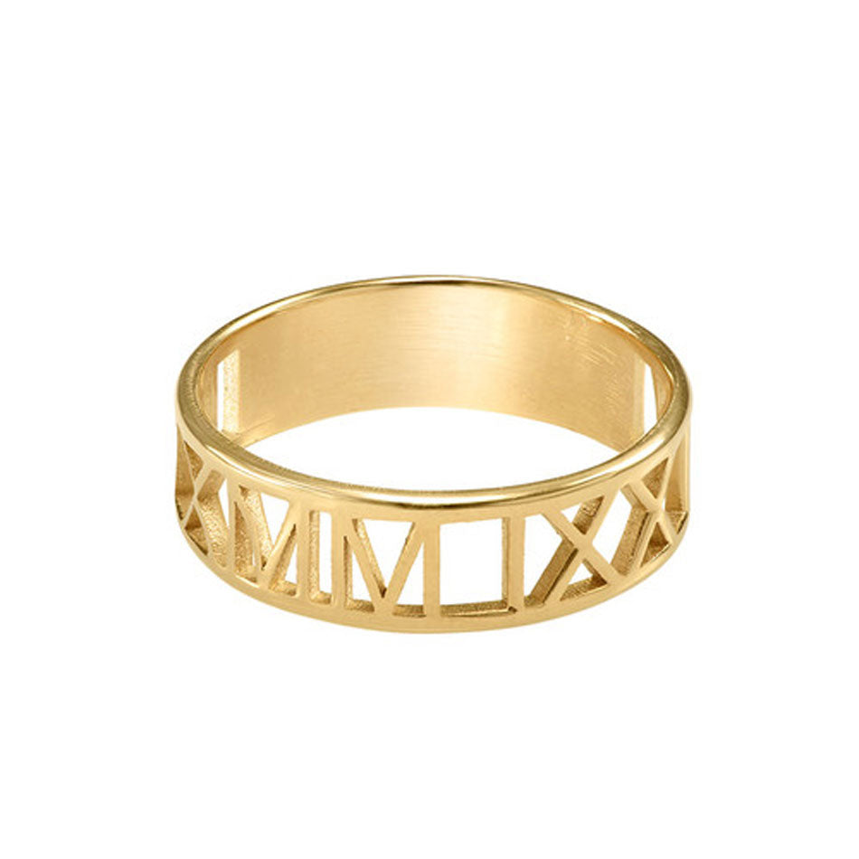 Custom Roman Numeral Ring – Baby Gold