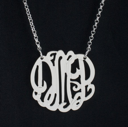 Mini Sterling Silver Monogram Necklace