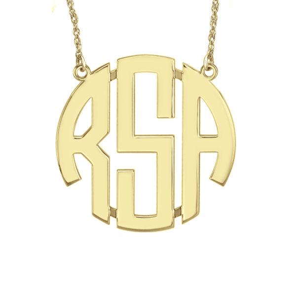 14k gold deals block initial necklace