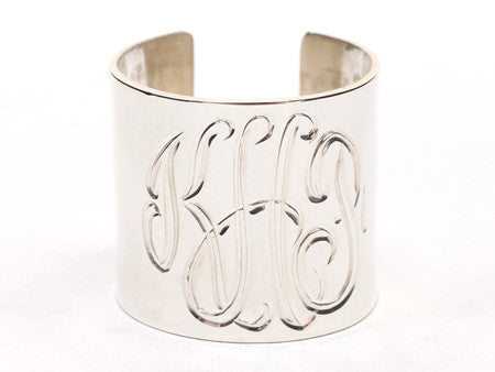 Sterling Silver Monogram Bracelet Round with Rope Edge