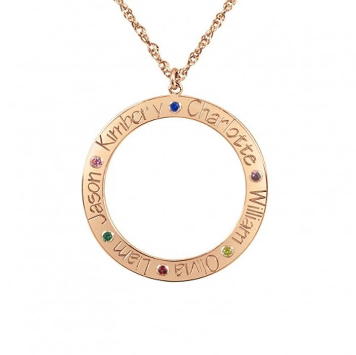 Personalised Family Names 3 Circles Necklace or Pendant With 