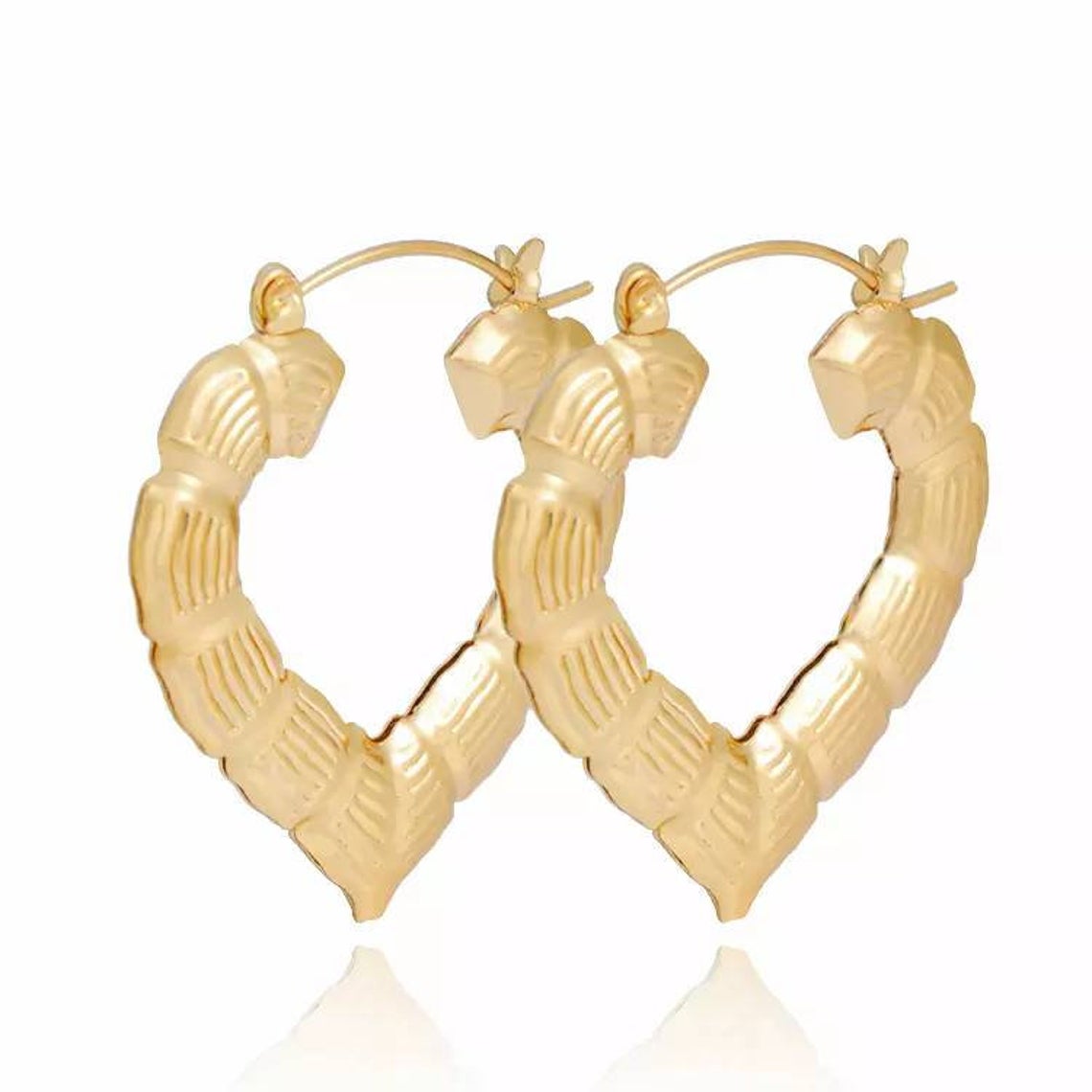 Gold 60MM Heart Hoop Earrings