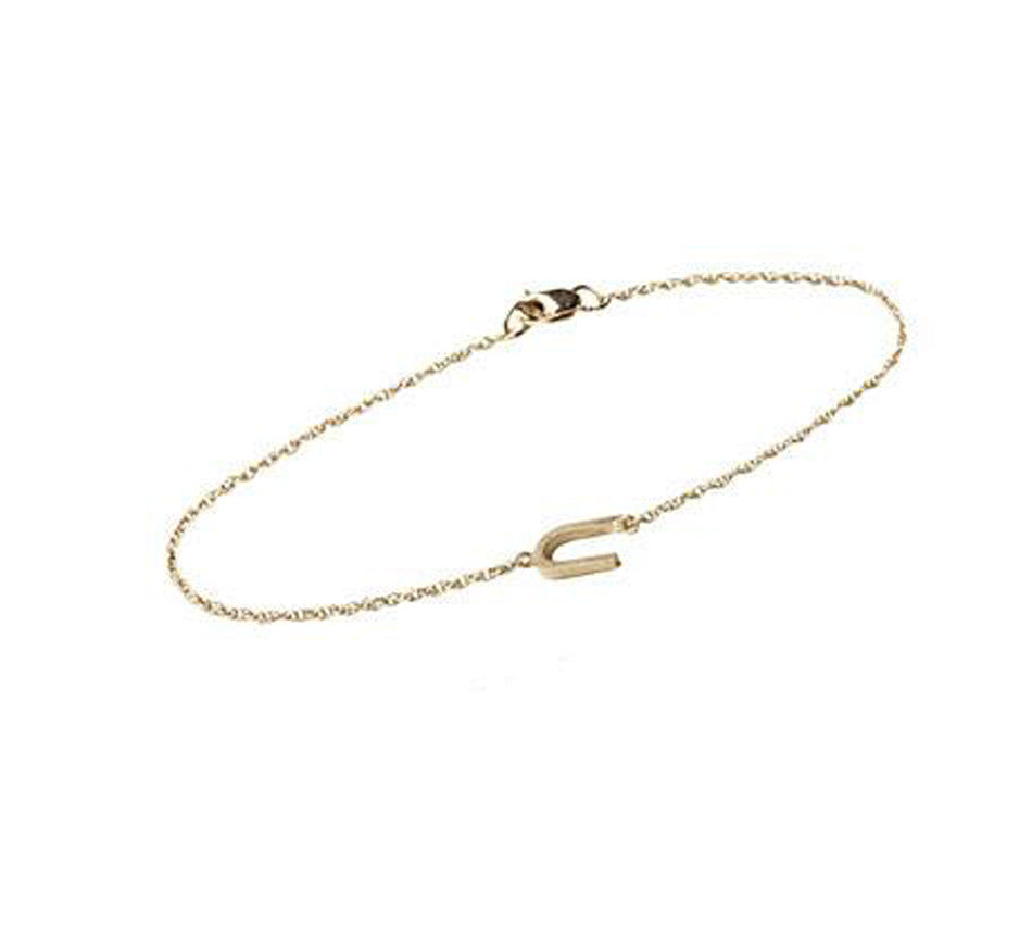 Initial Bracelet - 14k Gold Filled Monogram Bracelet - Single