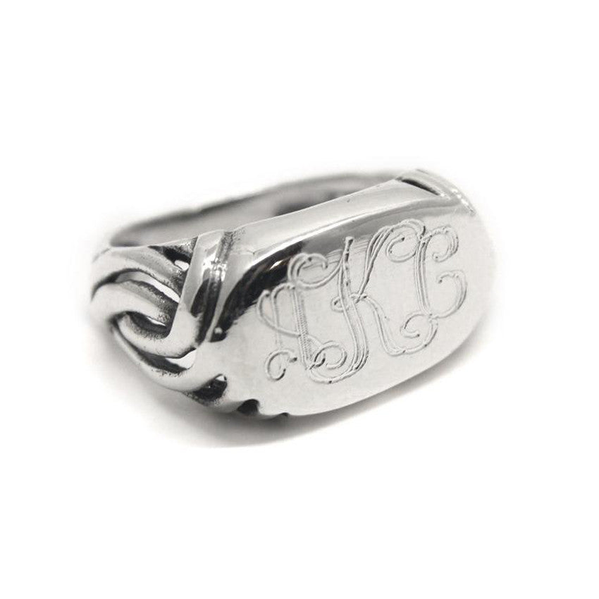 Men's Sterling Silver Monogram Ring