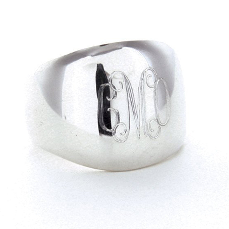 Monogram Initial Ring in Sterling Silver
