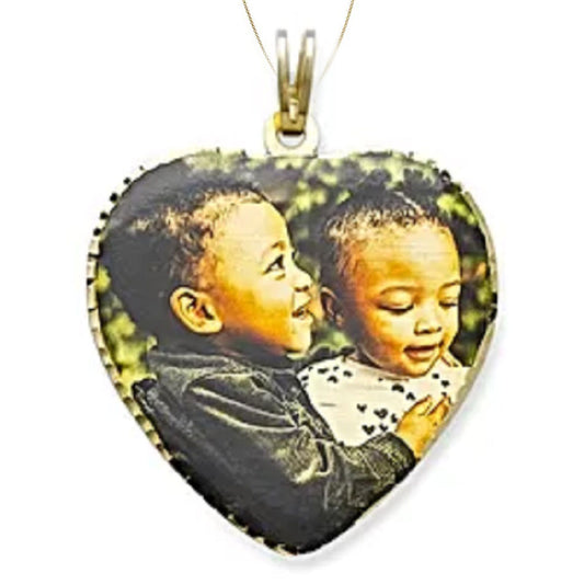 Custom Heart Photo Charm Necklace