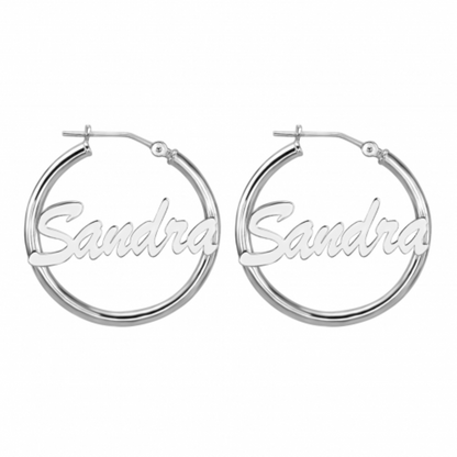 10K Gold Name Hoop Earrings 2