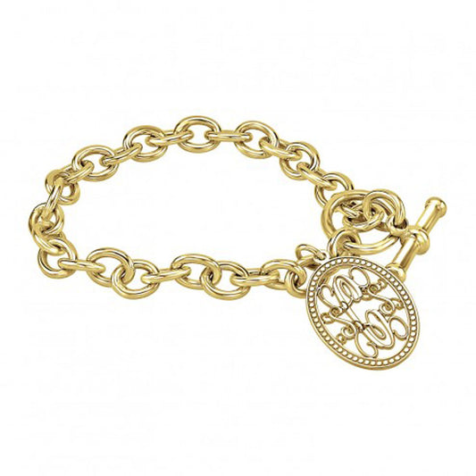 Traditional Bordered Monogram Toggle Bracelet