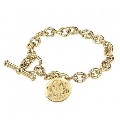 Engraved Disc Toggle Bracelet 2