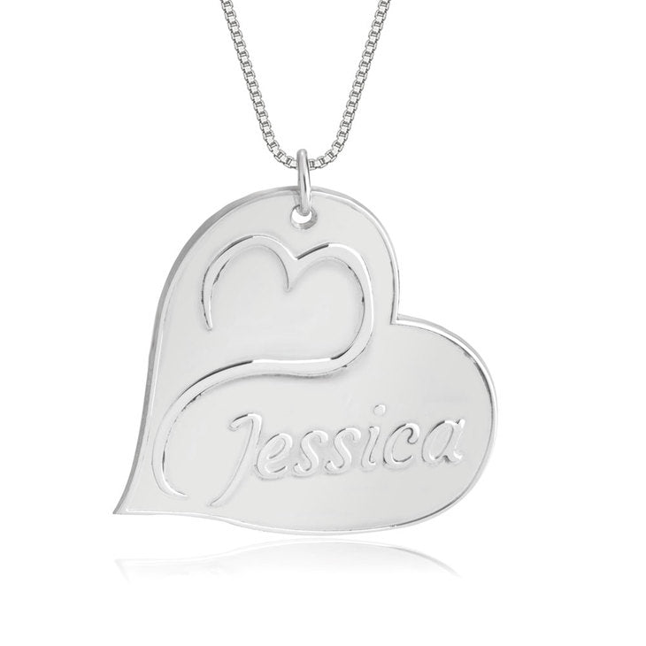 Engraved Heart Name Necklace