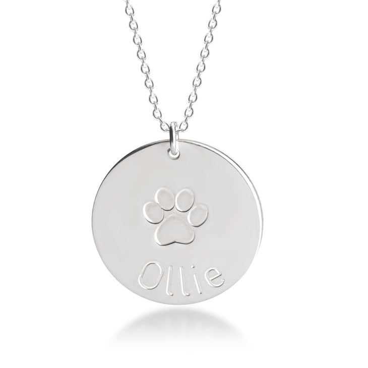 Paw Print Name Necklace