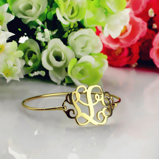 Monogram Bangle Bracelet - 3 Sizes