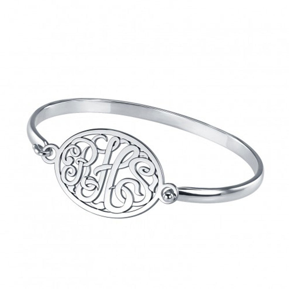 Classic Bordered Monogram Bangle Bracelet 2