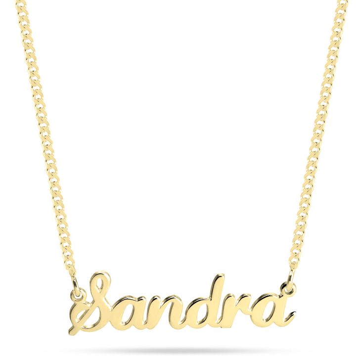 Script Name Necklace on Cuban Chain