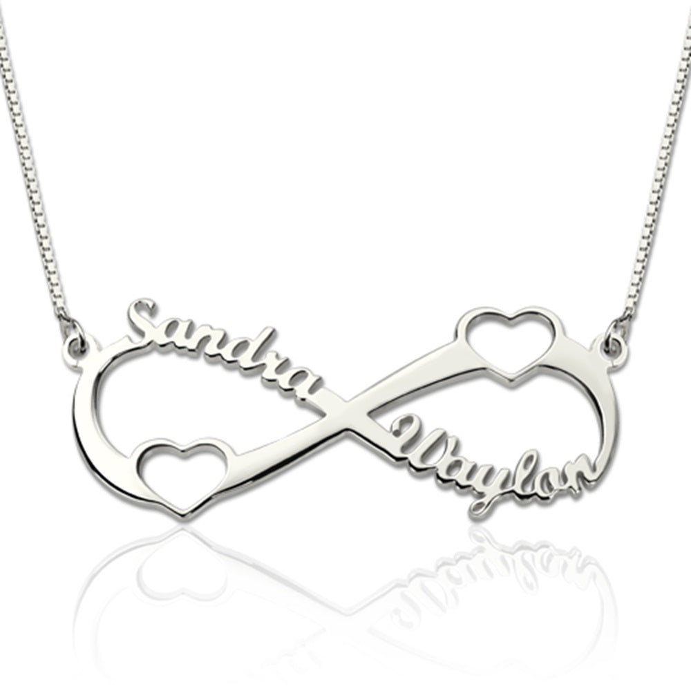 Two Names Hearts Infinity Necklace 3