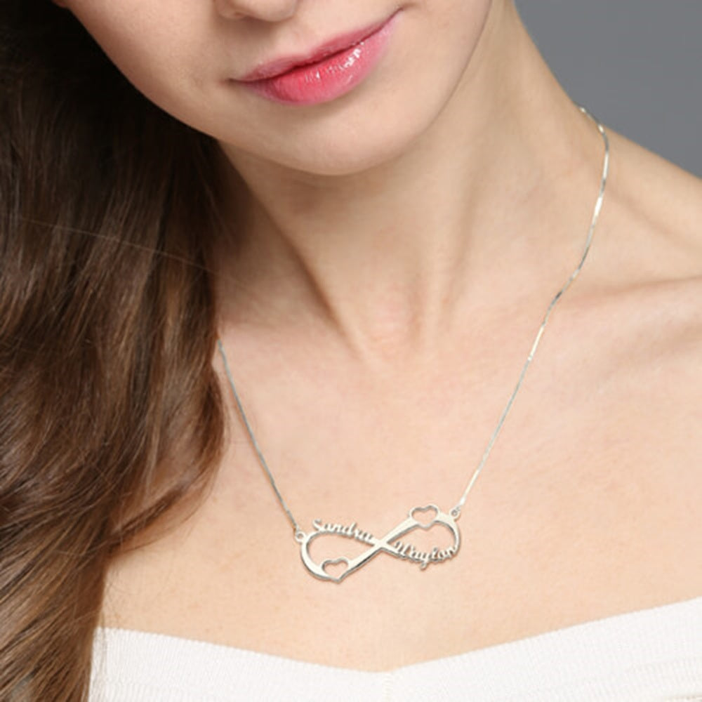 Two Names Hearts Infinity Necklace 2