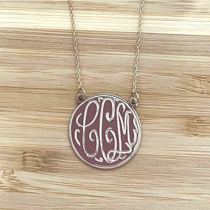 engraved disc necklace