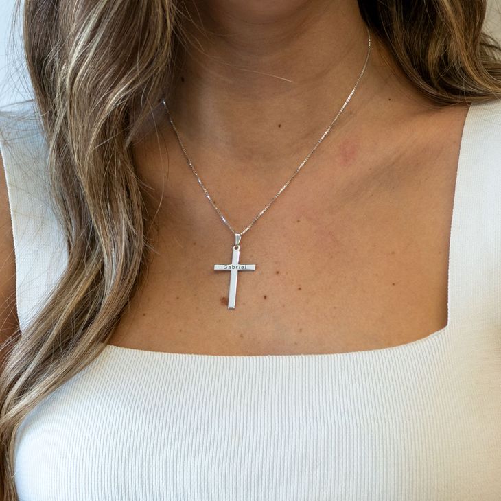 Engraved Cross Necklace