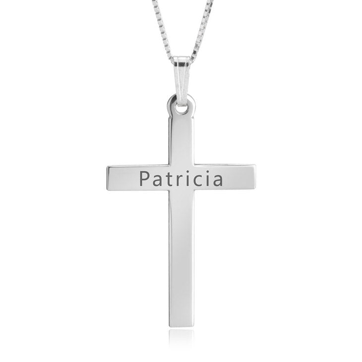 Engraved Cross Necklace