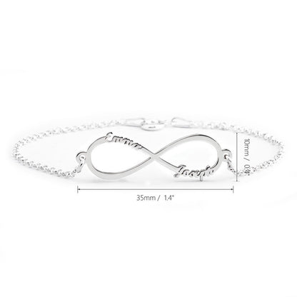 Silver Infinity Name Bracelet - Up To 4 names 6