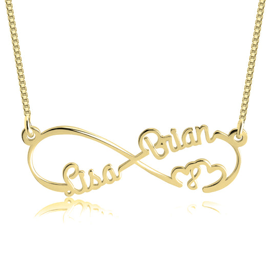 Infinity Two Names Two Hearts Necklace