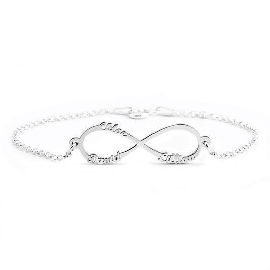 Silver Infinity Name Bracelet - Up To 4 names