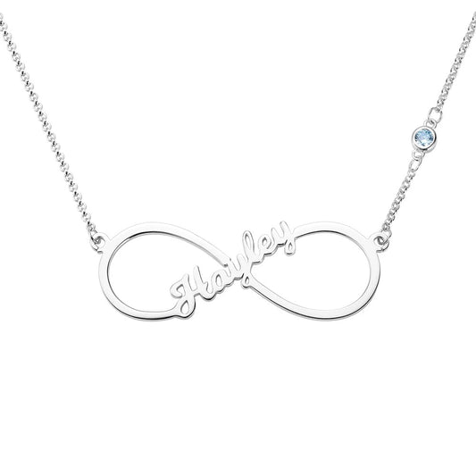 Infinity Name Necklace With Birthstone