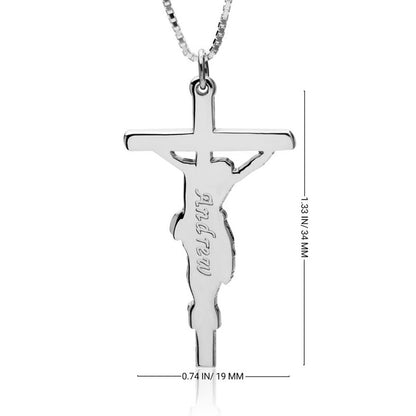 Engraved Jesus Cross Necklace 3