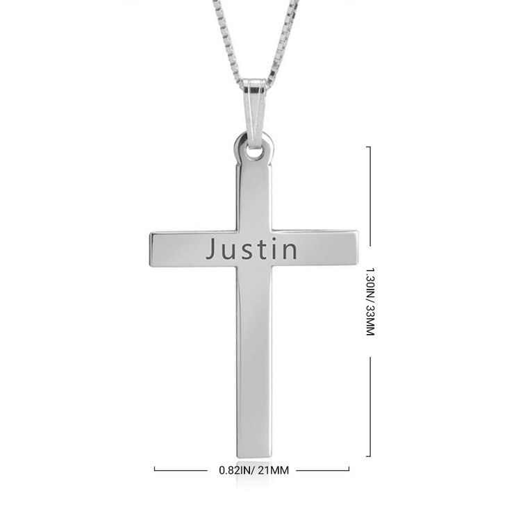 Engraved Cross Necklace