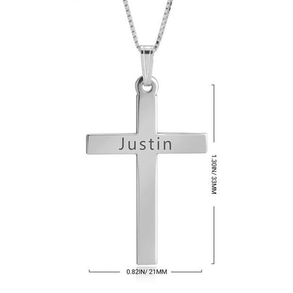 Engraved Cross Necklace