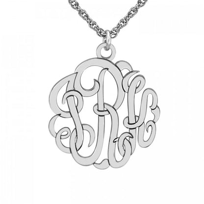 white gold monogram necklace
