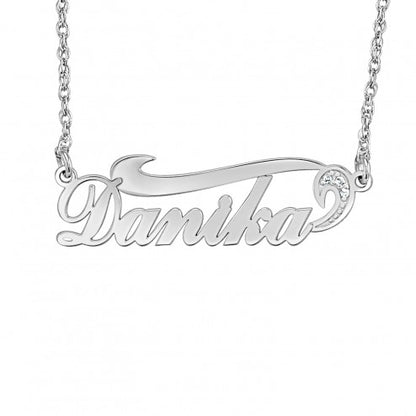 10K Gold Diamond Accent Name Necklace 2