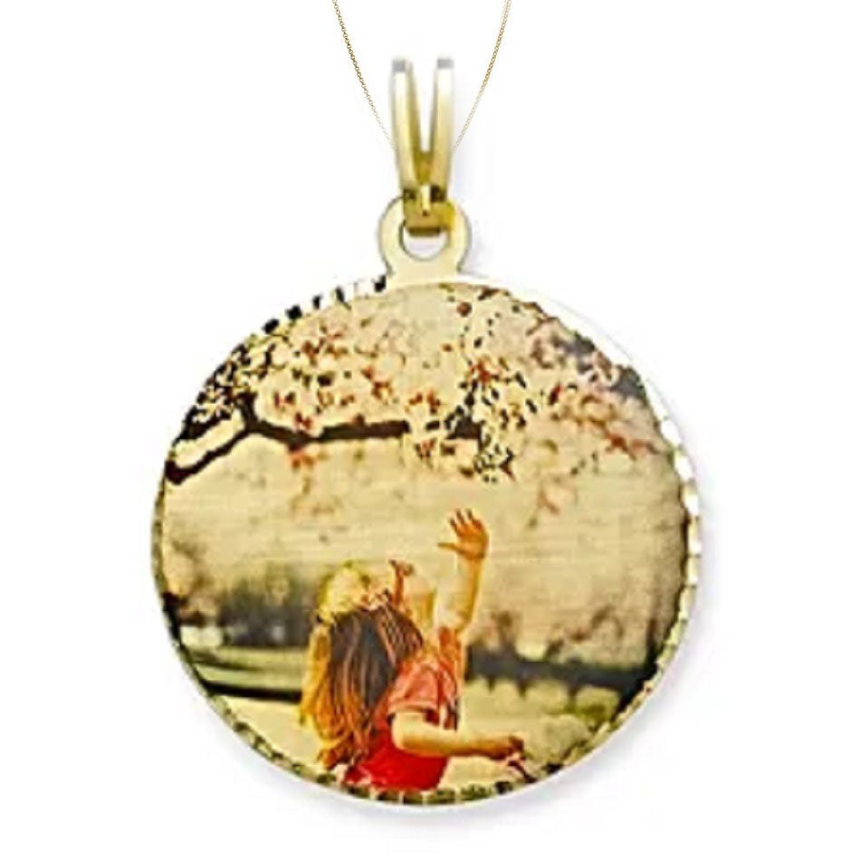 Custom Round Picture Charm Necklace 2