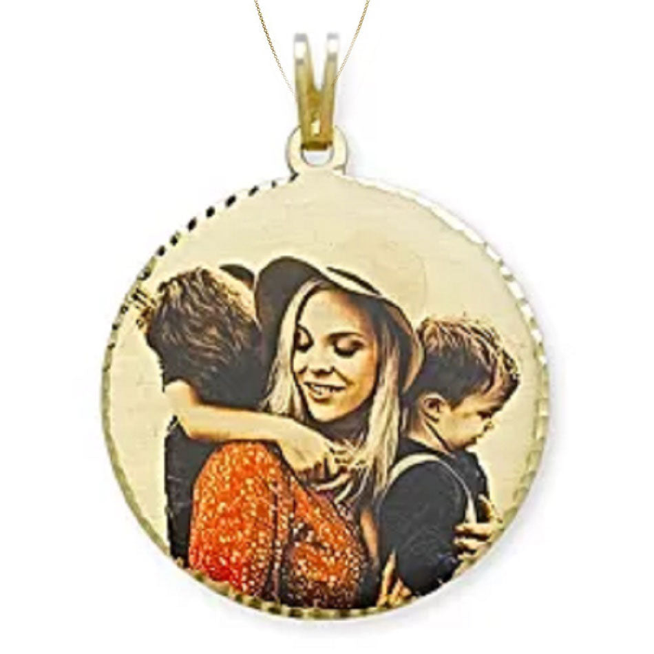 Custom Round Picture Charm Necklace