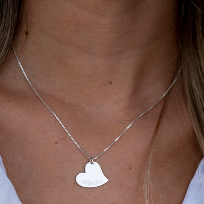 Two Piece Engraved Mother Daughter Heart Necklace 4