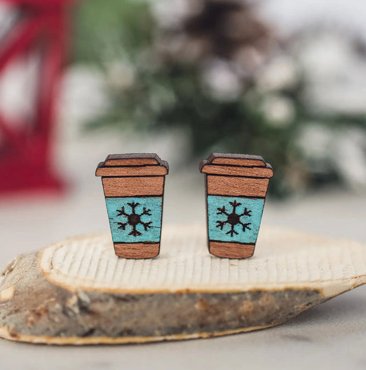 Winter Coffee Stud Earrings