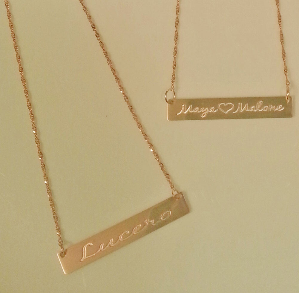 Paris Hilton Style Name Personalised Necklace 18ct Solid Gold -  AMAZINGNECKLACE.COM