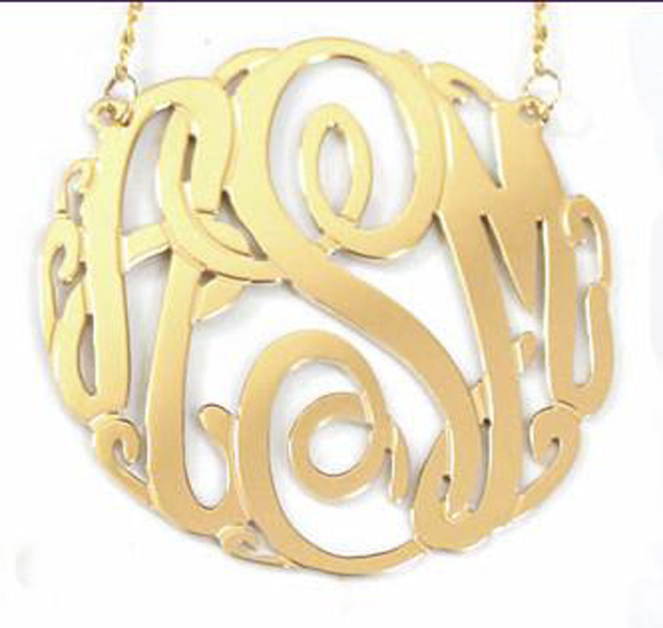 Personalized Monogram Necklace Gold Filled 14/20 / Jovial / Black Oxide