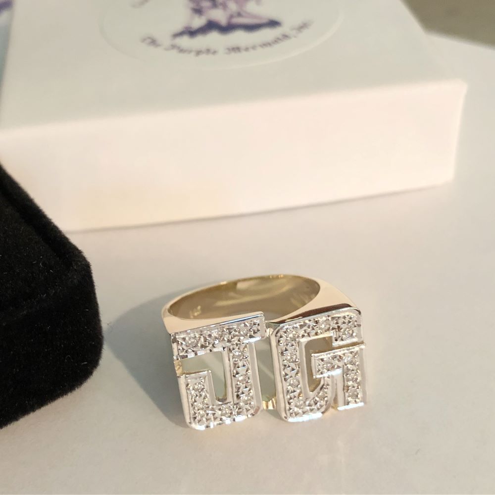 Women Men Flower A-Z Letter Gold Color Finger Ring Initials Name Alphabet  Female Party Chunky Rings Stainless steel Jewelry (J 10) : Buy Online at  Best Price in KSA - Souq is