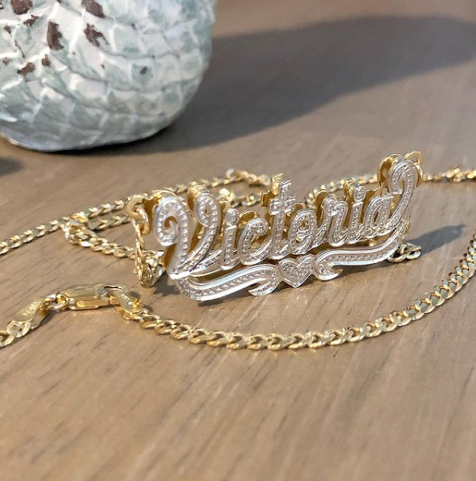 NAMEPLATE NECKLACE Double Plated Name Necklace Name Plate Necklace Gold Nameplate  Necklace Name Necklace Custom Name Plate - Etsy | Nameplate necklace, Name  necklace, Nameplate necklace gold
