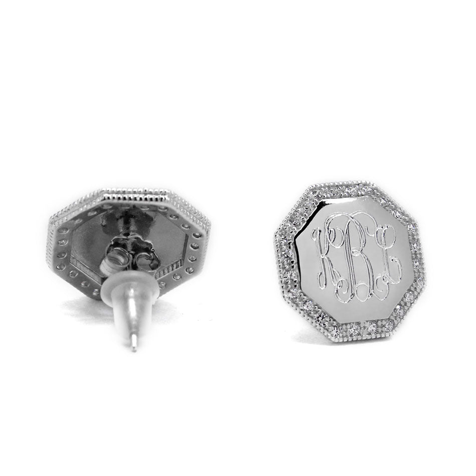 Solitaire Princess Cut Mens Sterling Silver Iced Cz Screw Back Stud Earrings  | eBay