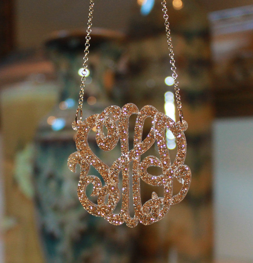 Acrylic monogram hot sale necklace wholesale