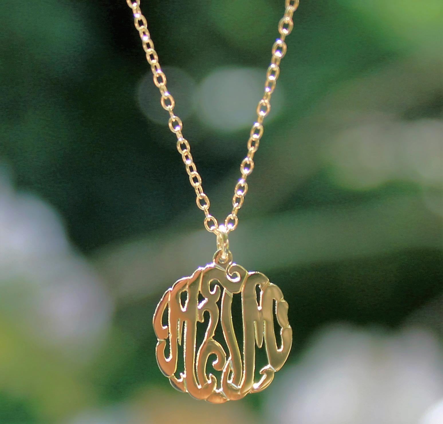 Tiny deals monogram necklace