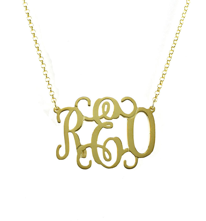 Oval Vine Script Monogram Necklace Be Monogrammed 5863