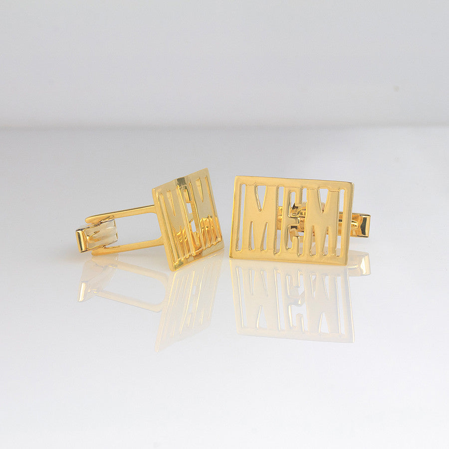 monogram cufflinks rimmed letters