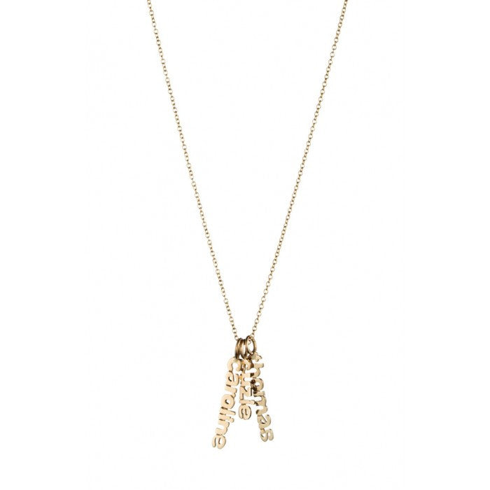 Gold Hanging Name Game Necklace - As seen on Good Morning America