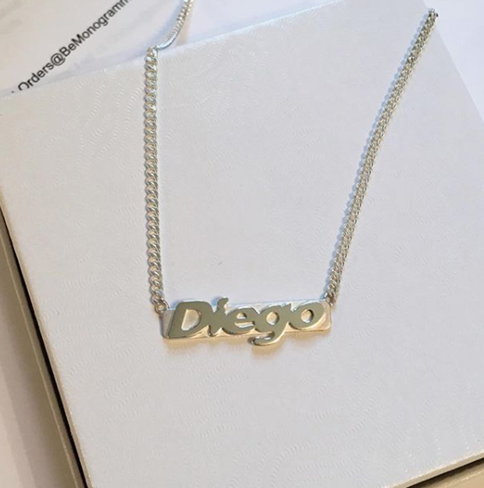 Men's gold name on sale necklace